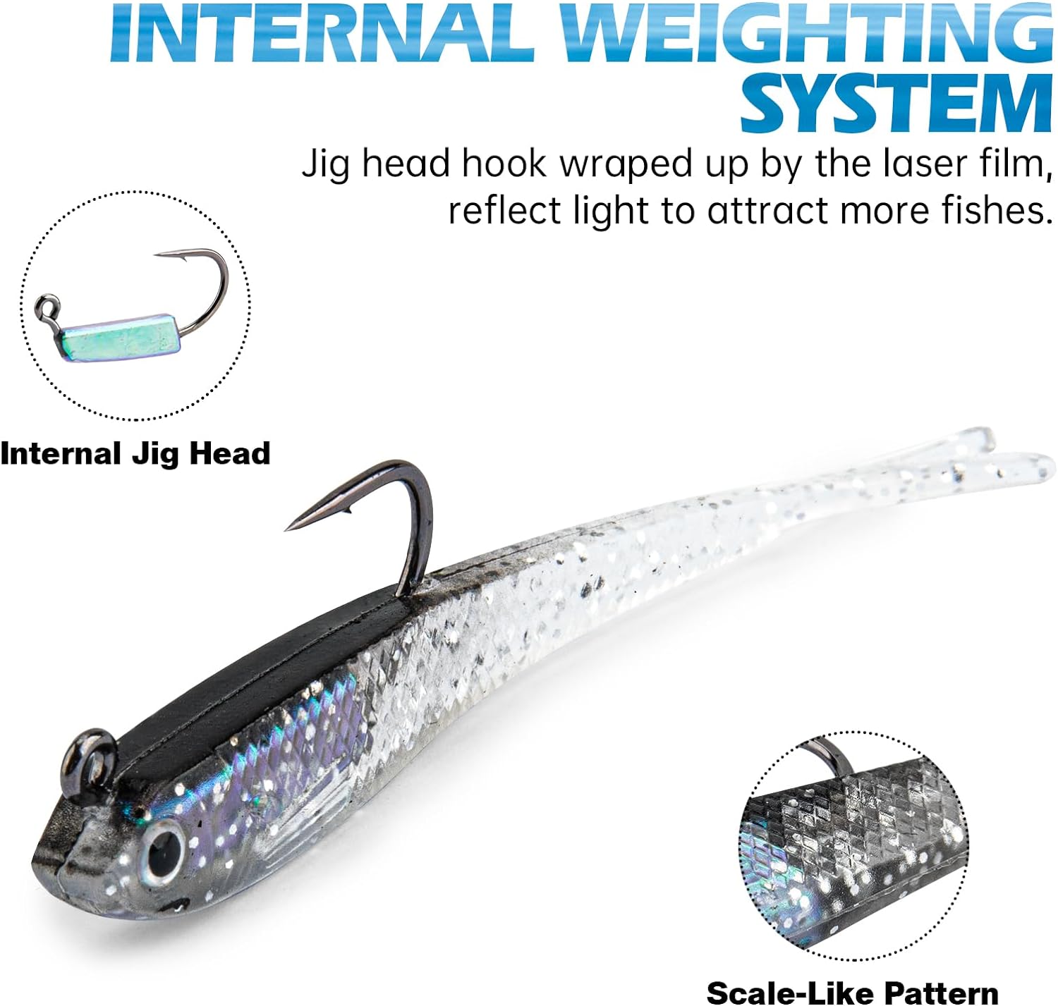 20PCS Premium 7cm Soft Fishing Lure with Lead Block Inside and Sharp Hook, Lifelike Forked Tail Minnow, Soft bait with hook for Freshwater and Saltwater - Image 2