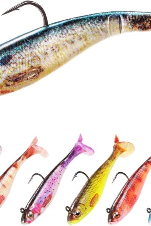 2.5/3.5In Swim Baits for Bass Fishing, Pre-Rigged Jig Heads Soft Plastic Walleye Fishing Lures, Paddle Tail s for Bass Fishing, Fishing Bait for Freshwater Saltwater Gifts