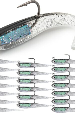 20PCS Premium 7cm Soft Fishing Lure with Lead Block Inside and Sharp Hook, Lifelike Forked Tail Minnow, Soft bait with hook for Freshwater and Saltwater