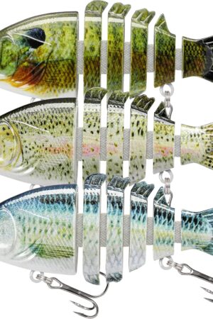 Fishing Lures for Freshwater and Saltwater, Lifelike  for Bass Trout Crappie Walleye Pike, Slow Sinking Bass Fishing Lure, Must-Have Fishing Gifts for Men, Family Fishing Gear Plugs
